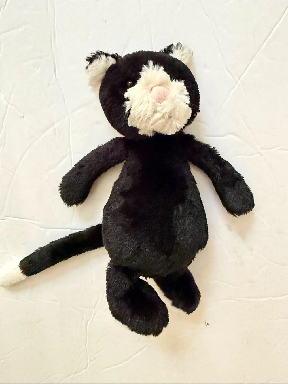 Jellycat Small Bashful Kitten Black and Cream Tuxedo Size 8
